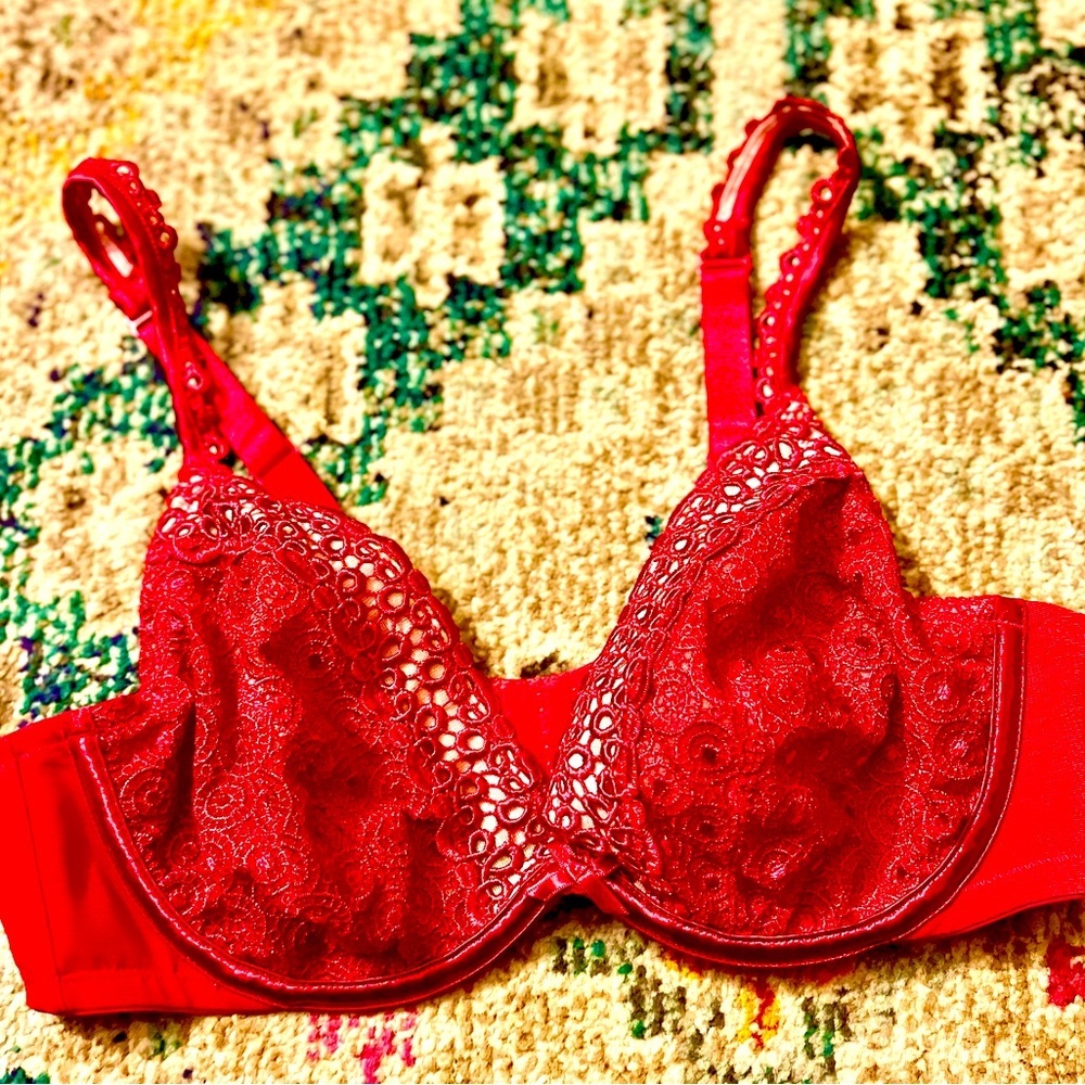 Cacique- 40B - Deep Red, underwire, lightly lined Bra